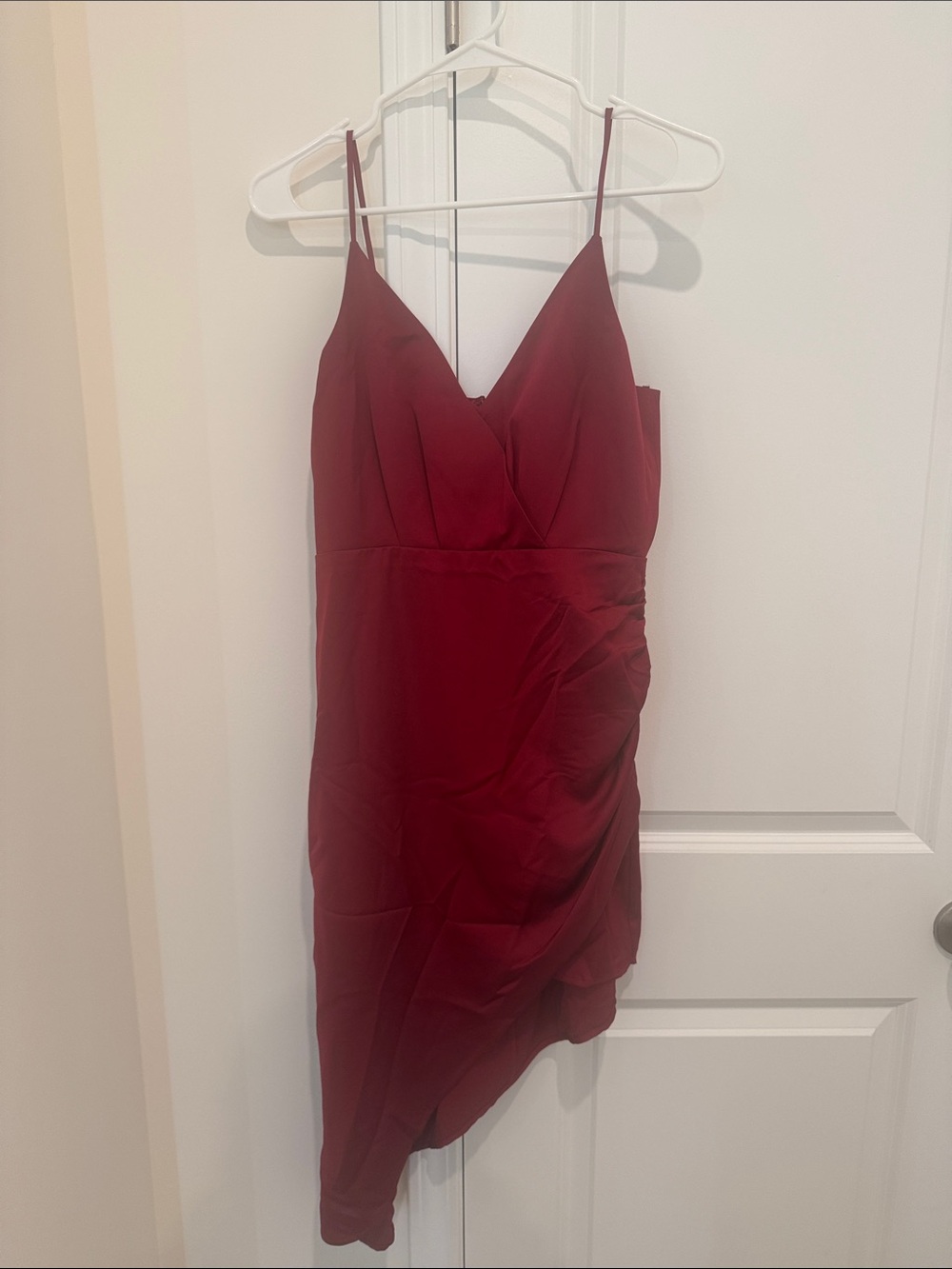 BCBG Burgundy Asymmetrical Slip Dress